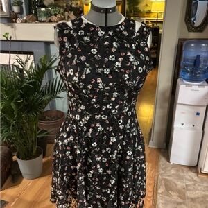 Danny & Nicole Black Floral Mini Dress